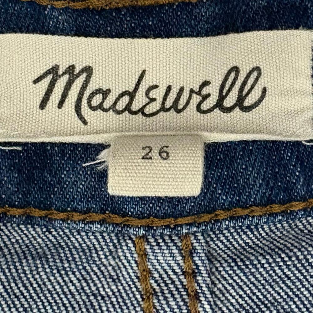 Madewell Denim Miniskirt Women’s Size 26 Medium Wash Step Hemline Side Slits - Picture 6 of 12